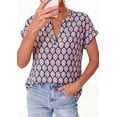 thumbnail image 4 of PRETTYGARDEN Womens Floral Print Short Sleeve Summer Tops Trendy V Neck Loose Boho Shirts Casual Work Blouses, 4 of 9