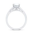thumbnail image 2 of Rosec Jewels Certified Moissanite Solitaire Engagement Ring with Side Stones - 8 mm Asscher Cut - 3 Ct - D-VS1 Quality, 18K White Gold, US 3.50, 2 of 9