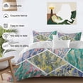 thumbnail image 3 of 3 Piece Contemporary Geometric Duvet Cover Set Queen Size, Microfiber Comforter/Quilt Cover with Corner Ties and 2 Pillowcases, Modern Marble Abstract Art All Season Soft Bedding with Zipper Closure, 3 of 8
