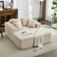 thumbnail image 2 of Sunvasagoo 61" Oversized Corduroy Chaise Lounge Sofa, Deep Seat with Pillows, No Assembly, 2 of 9