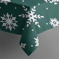 thumbnail image 5 of Green Christmas Snowflake Pattern Square Tablecloth,Waterproof Square Table Cover,Wipeable Spillproof Washable Table Cover for Home Kitchen Party Decor 60"x60"(152x152cm), 5 of 6