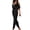 Black, variant on Vedolay Plus Size Romper Women's V Neck Tank Sleeveless Elasitic Waist Jumpsuit Romper,White S
