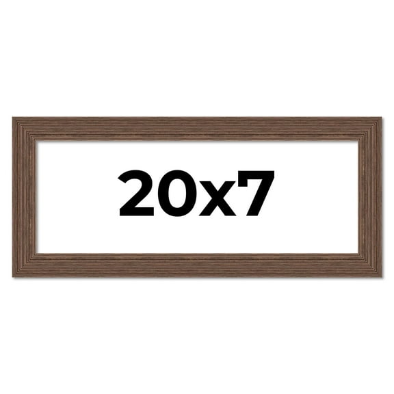 20x7 Frame Brown Distressed Barnwood Picture Frame | Rustic Farmhouse Photo Frame Includes UV
