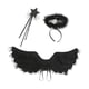 thumbnail image 1 of Accesorios de decoración de alas de ángel, disfraz de ángel para fiesta de cumpleaños, noche de Halloween Negro 3 piezas, 1 of 9