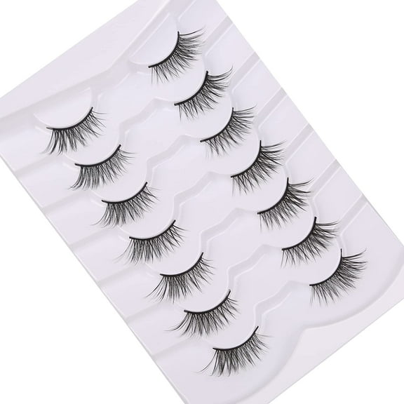 GMAGICTOBO False Eyelashes Half Lashes Natural Wispy Lashes Pack Cat Eye 3D Faux Mink Lashes 7 Pairs Multipack