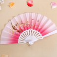thumbnail image 4 of Vjnyvs 4pcs Floral Folding Hand Fan Vintage Retro Plastic Handheld Fans Folding Fan Wedding Dancing Church Party, 4 of 7