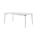 thumbnail image 4 of Nicole Miller Marble Dining Table Maddux White 70-Inch Top Silver Cast Iron Leg, White/Silver, 4 of 9