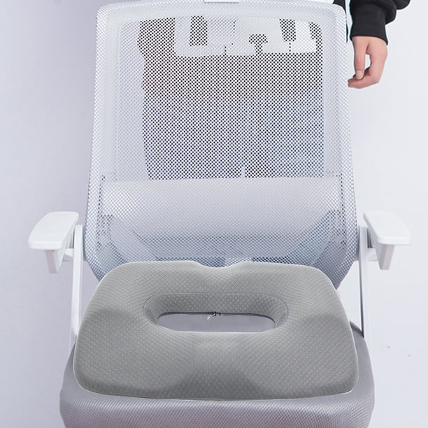 Cojín ergonómico para silla de oficina para aliviar el dolor de espalda | Cojín de asiento con soporte para coxis y hemorroides con diseño hueco | Espuma viscoelástica transpirable para estudiantes,