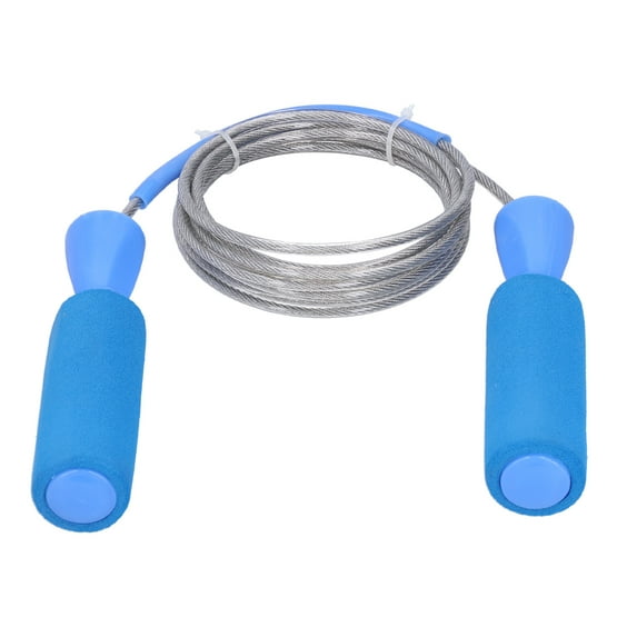 Exercise Jumping Rope, Easy Carrying Skipping Rope Sponge Handle Steel Wire For Men Women For Travel Blue