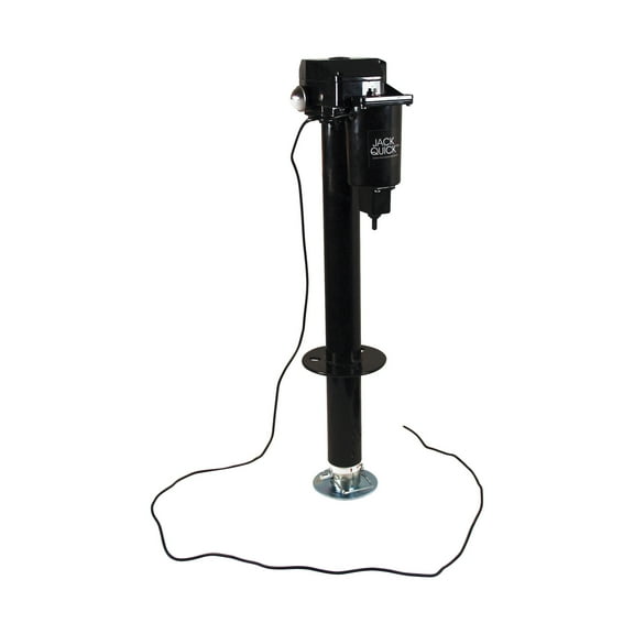 Quick Products JQ-3000 Power A-Frame Electric Tongue Jack with LED Work Light and Permanent Ground Wiring for Camper Trailer, RV, Ice House - 3,250 lbs. Lift Capacity