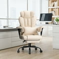 thumbnail image 2 of Hoffree Big and Tall Office Chair 450lbs, Executive Computer Desk Chair with Massage Ergonomic  Leather Chair with Footrest Reclining Desk Office Chair with Lumbar Support for Home Office, 2 of 9