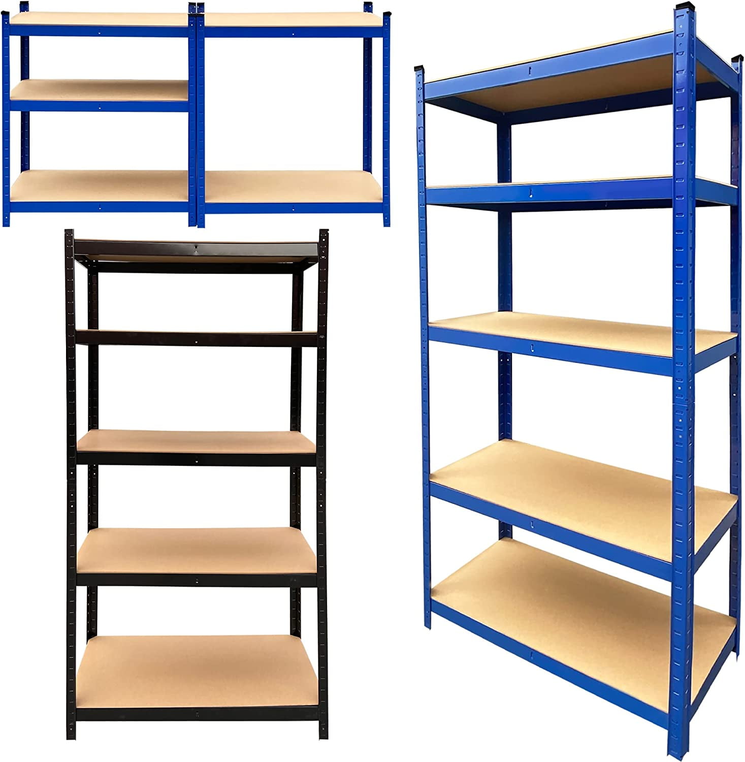 Bowoshen 59" Kitchen Storage 5Tier Storage Shelves Garage Shelving Adjustable Metal Shelves for