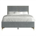 thumbnail image 5 of Castle Place Glam Velvet Upholstered King Bed, Light Grey, 5 of 8