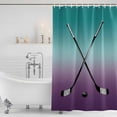 thumbnail image 3 of Hockey Sports Shower Curtain, Waterproof Shower Curtains for Bathroom, Turquoise Aqua Purple Gradient Colored Washable Fabric Bathtub Curtain Set Bath Decor with 12 Hooks Standard 72"x72", 3 of 8