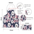 thumbnail image 7 of Pioneer Flower Floral Print Pattern Apron-Garden Aprons for Women with Pockets-Cotton Linen Waterproof Kitchen Cooking Gardening Aprons Adjustable for Kitchen,Cooking,BBQ and Salon 33x27 Inch, 7 of 7