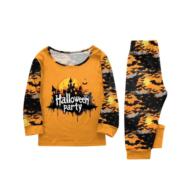 Family Matching Halloween Pajamas Set, Halloween Print PJs Sets 2 Pieces Loungewear Sleepwear Family Pajamas Matching Pjs
