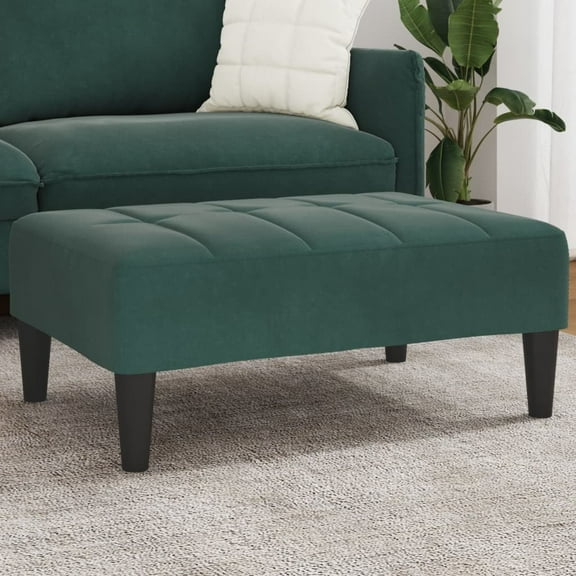 vidaXL Footstool Dark Green 30.3"x21.7"x12.2" Velvet