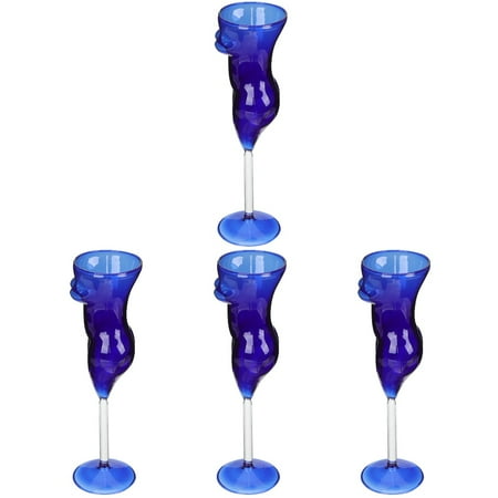 

TOYMYTOY 4pcs Glass Goblet Creative Drinks Cup Reusable Wine Goblet Party Cocktail Cup for Bar