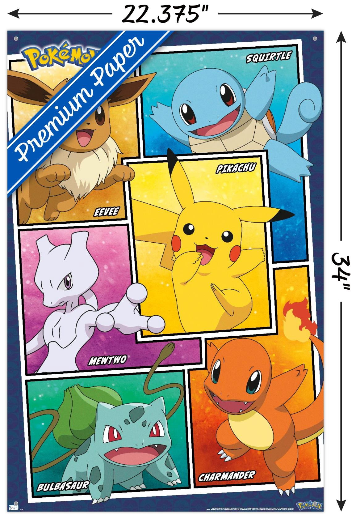 Pokémon - Group Collage Wall Poster with Pushpins, 22.375" x 34"