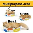 thumbnail image 5 of Cat Scratcher Cardboard,2 in 1 Oval Cat Scratch Pad Bowl for Indoor Kitty Grinding Claw,Round Kittens Scratching Board Corrugated Lounge Pet Beds&Furniture Protector for Couch&Carpets&Sofas, 5 of 9