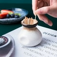 thumbnail image 6 of Decorative Ceramic Toothpick Cotton Swab Holder Ceramic Fruit Pick Container Jar Box, 6 of 7