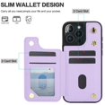 thumbnail image 3 of Decase Premium Wallet Phone Case for iPhone 16 Pro,Shockproof Luxury Leather Kickstand Card Slots Case for Women Men,Double Magnetic Clasp Flip Leather Wallet Cover with Shoulder Strap,Purple, 3 of 7
