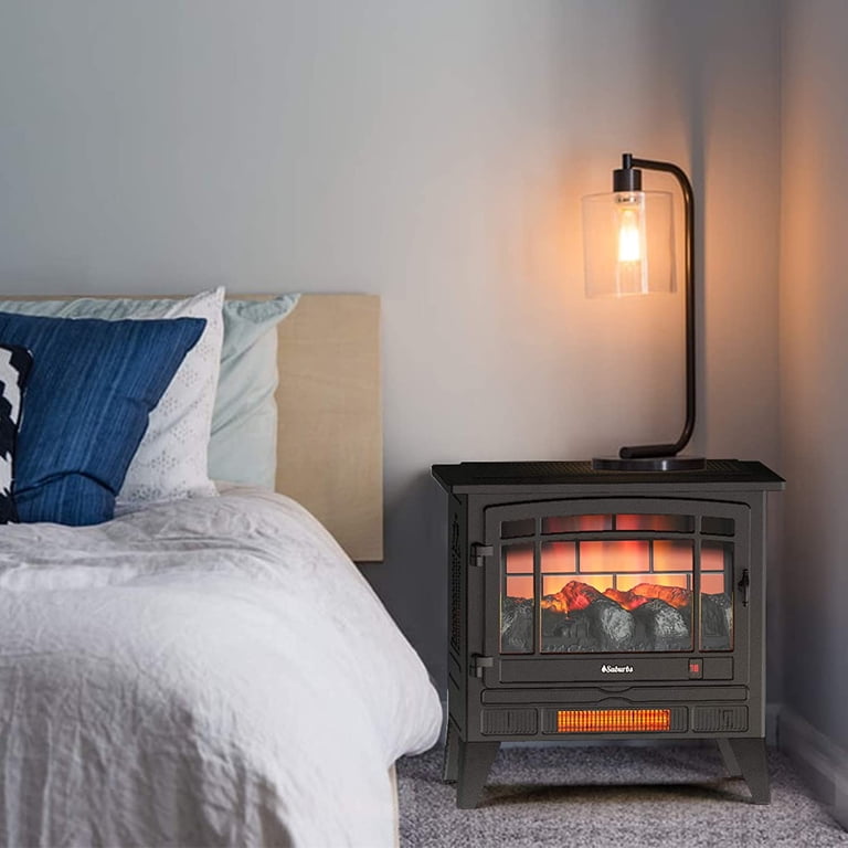 TURBRO Suburbs TS25 Electric Fireplace Infrared Heater - Freestanding,  Adjustable Flame Effects, Overheating Protection, Timer, Remote Control -  25 1400W Black - Walmart.com