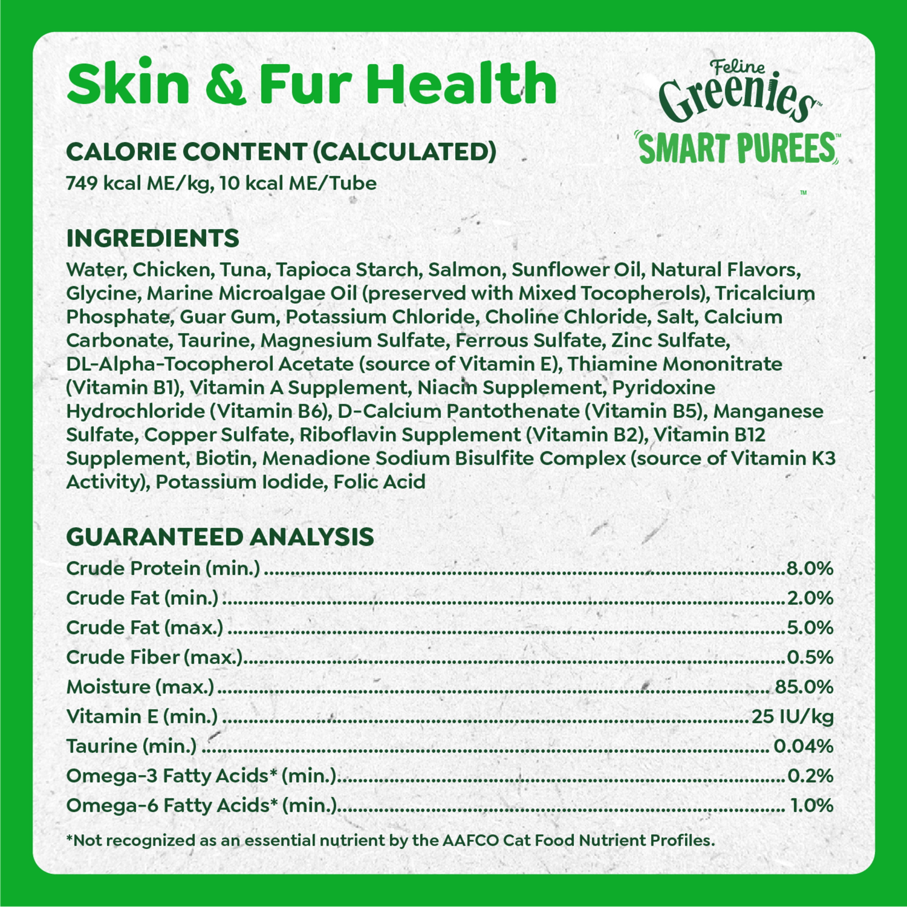 Greenies Puree Skin & Coat Cat Treats with Salmon - 4 Count
