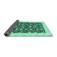 thumbnail image 2 of Ahgly Company Indoor Square Oriental Turquoise Blue Traditional Area Rugs, 8' Square, 2 of 4