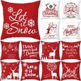 thumbnail image 2 of Funda de cojín navideña de 45 x 45 cm, diseño de Papá Noel y copos de nieve, decoración navideña para el hogar, regalos de Año Nuevo 2023, Navidad, 2 of 5