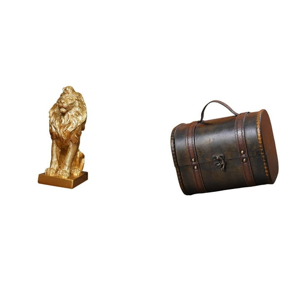 Figura de león,Estante con estatua de león para escritorio,oficina,decoración del hogar,Figura decorativa de león coleccionable para escritorio,Estuche organizador de joyas,Organizador de