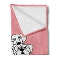 thumbnail image 2 of Dog Soft Flannel Fleece Throw Blanket, Hand Drawn Clutter of Dogs on a Soft Toned Background Funny Animals, Cozy Plush for Indoor and Outdoor Use, 70" x 90", Pale Pink Charcoal Grey, by Ambesonne, 2 of 5