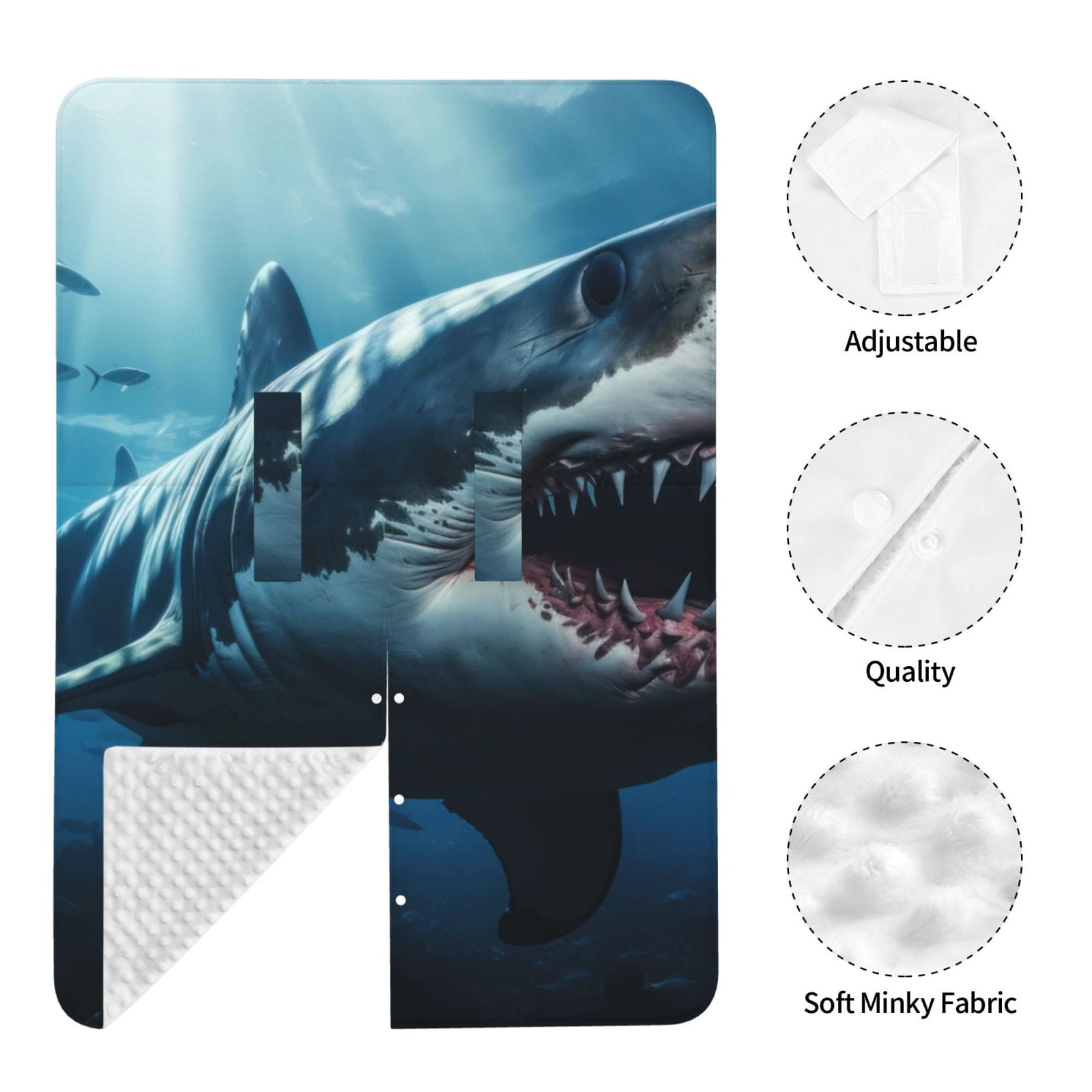 Naloa 3D Realistic Shark Baby Car Seat Cover, Breathable Baby Carrier Cover, Multiuse Baby Carrier Cover & Nursing Breastfeeding Cover