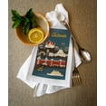 thumbnail image 2 of Decorative Tea Towel, Apron Victoria, British Columbia, Retro Skyline, Unisex, Adjustable, Organic Cotton, 2 of 3