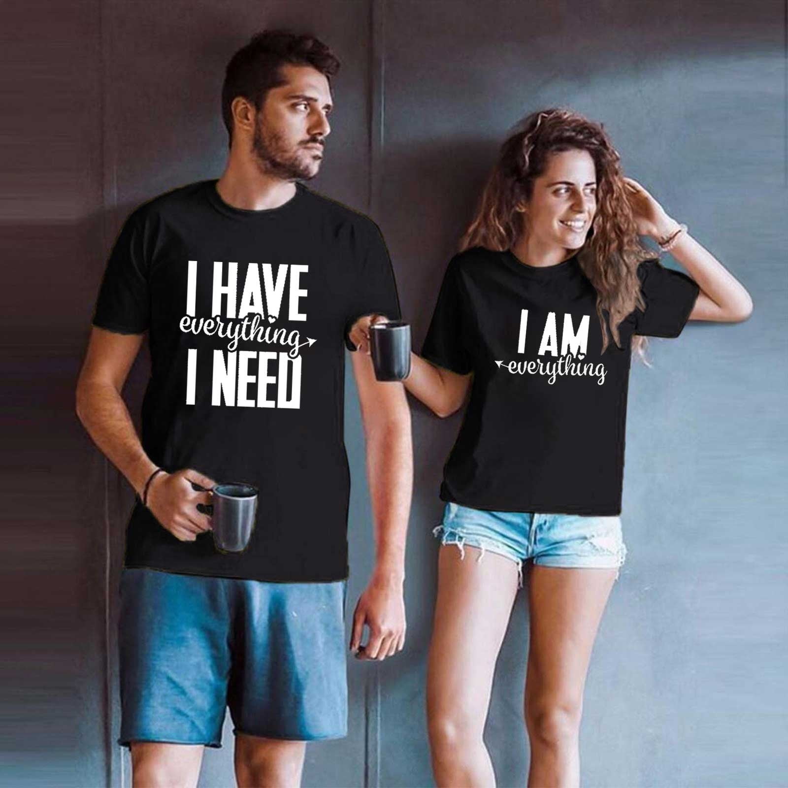 Funny Valentine’s T-shirt Set for Couples | I don’t Do Matching Shirts | Me  Neither | Present for Couples | Gifts for Him and Her