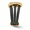 thumbnail image 3 of Edward Mirell Black Ti & Bronze Cable White Sapphire Cable Flexible Ring, 3 of 6