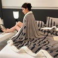 thumbnail image 4 of Blanket Quilt New Thickened Cloud-feel Fleece Double-layer  Plush Winter Wool Knee Nap Four Seasons Blankets for Sofas Sleeping, 4 of 10