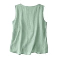 thumbnail image 5 of Qwertyu Womens Cotton Linen Tank Tops Round Neck Sleeveless Tops Summer Solid Color Shirts Mint Green 3XL, 5 of 9