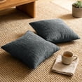 thumbnail image 2 of COOKCOK Chenille Throw Pillow Covers Set of 2, 18x18 Inch Thick Textured Farmhouse Couch Pillow Covers - Modern Neutral Decorative Pillow Cases for Sofa, Bed, Living Room, Dark Grey, 2 of 8