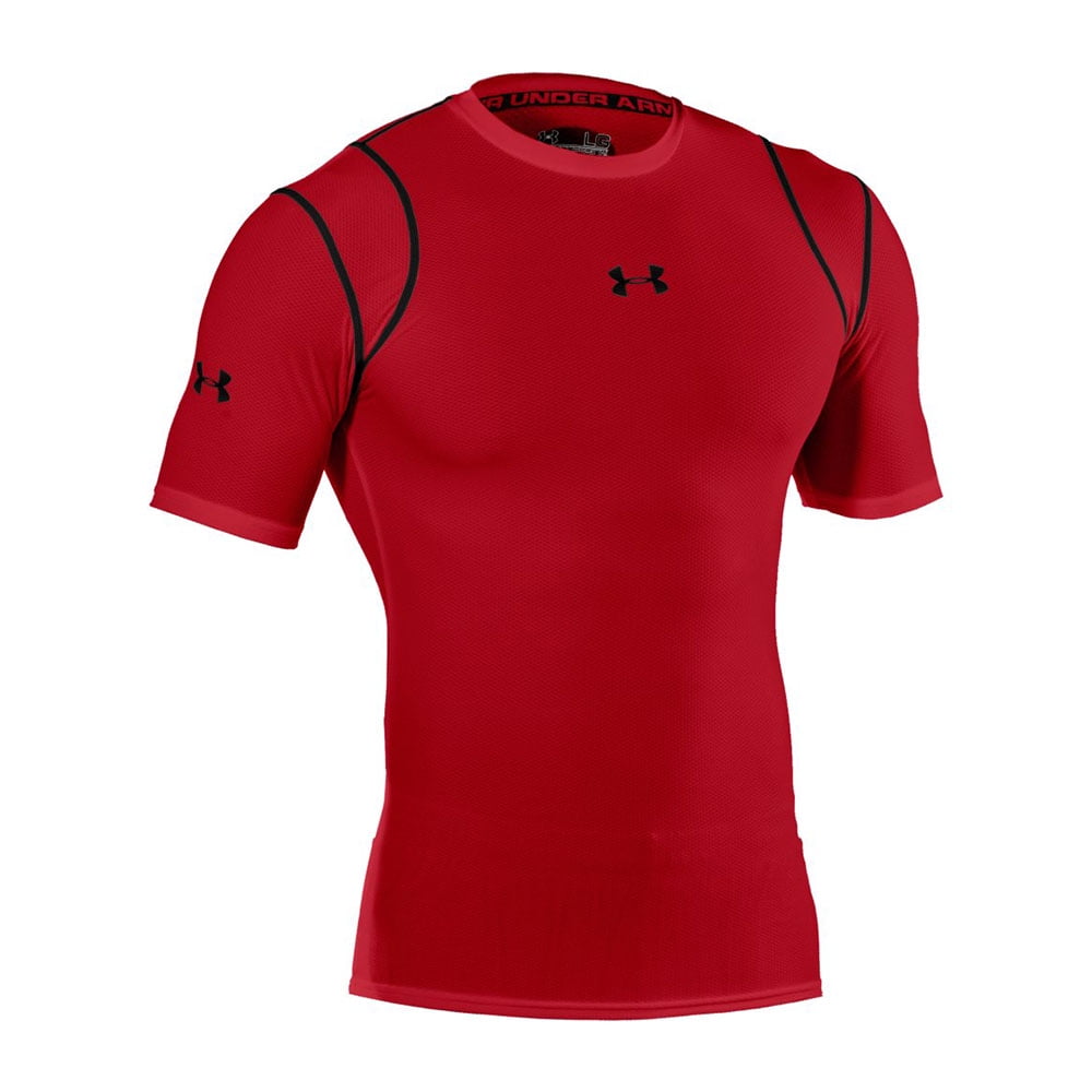 Men's HeatGear Vented Short Sleeve Compression Tee - Red/Black, XXL ...