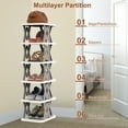 thumbnail image 6 of 6-Tier Foldable Free Standing Shoe Rack  Vertical Narrow Shoe Organizer for Corner Entryway Hallway, 6 of 9