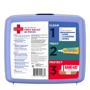 Band-Aid Brand Travel Ready Portable Emergency First Aid Kit, 80 Piece