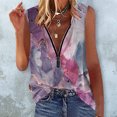 thumbnail image 2 of Honeeladyy Sales Women Summer Vest Peacock Leopards Stars Print Pattern Shirt Loose Zipper V Neck Tank Tops Sleeveless Soft Tee, 2 of 6