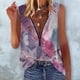 thumbnail image 2 of Mujeres verano tops casual suelto con cuello en v sin mangas estampado cremallera tanque chaleco Fridja  qr5564, 2 of 6