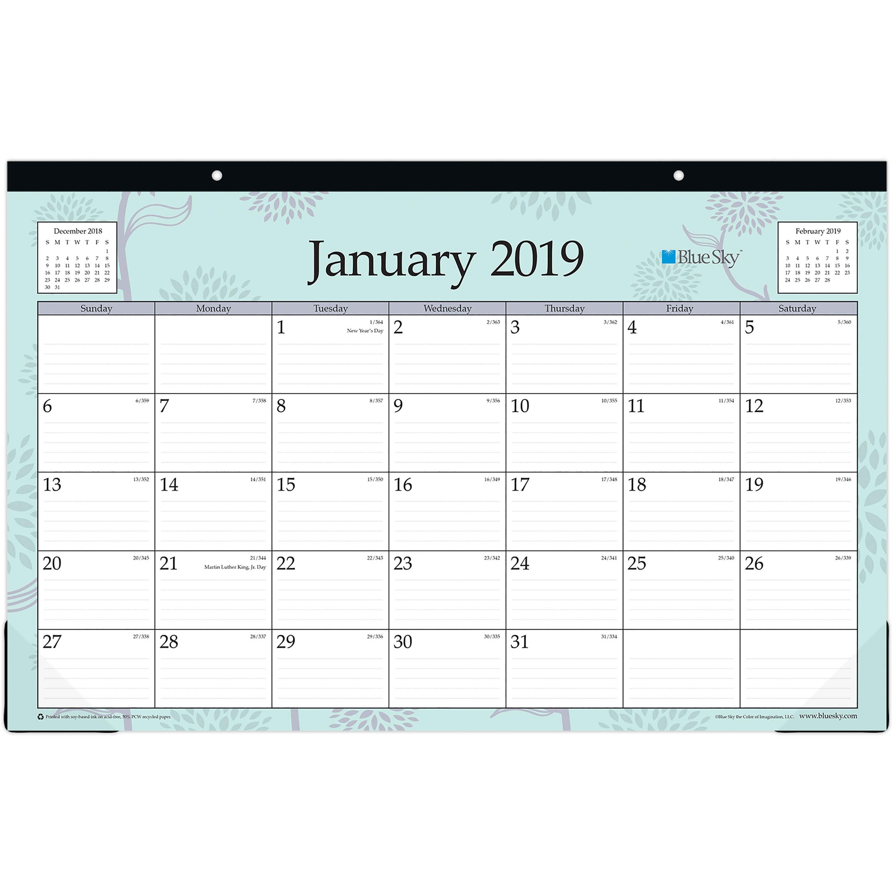 Blue Sky 2020 Monthly Desk Pad Calendar Ruled Blocks 17 X 11 Rue 