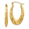 thumbnail image 1 of Boucles d'Oreilles Créoles Ovales en Or Jaune 14k, 1 of 6