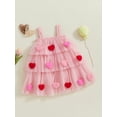 thumbnail image 4 of ZINTAOZT Kids Girl Layerd Tulle Dress Sleeveless Heart Star Sequin Dress Toddler Girl Valentine Princess A-Line Dress, 4 of 8