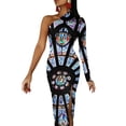 thumbnail image 3 of Cathedral Stained Glass Half Dleeve Split Dress women"s dresses luxury long sleeve dresses, 3 of 6