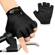 Cycling MTB Half Finger Gloves Women Men Protective Handwear Outdoor Bike Riding Sportswear Accessories, Black