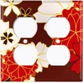 thumbnail image 3 of Metal Light Switch Plate Cover Japanese Flower Pattern Maroon Wallpaper FLW045, 3 of 15